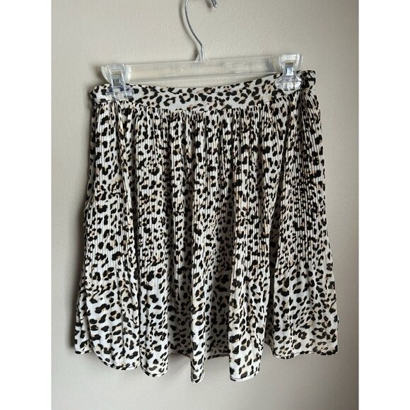 Banana Republic Pleated Cheetah Animal Print Skirt Women’s 4 Flounce Mini Skirt - Picture 5 of 8